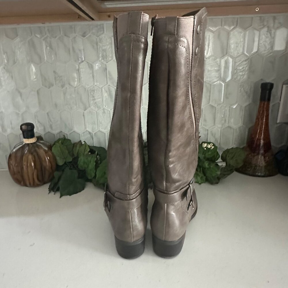 Unisa Womens Knee-High Riding Boots Size 10M Faux Leather Brown Made In China - Picture 8 of 12